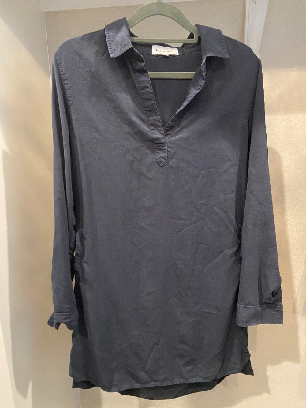 Bella Dahl Navy Dress Long Sleeve/3/4 Sleeve - Size S
